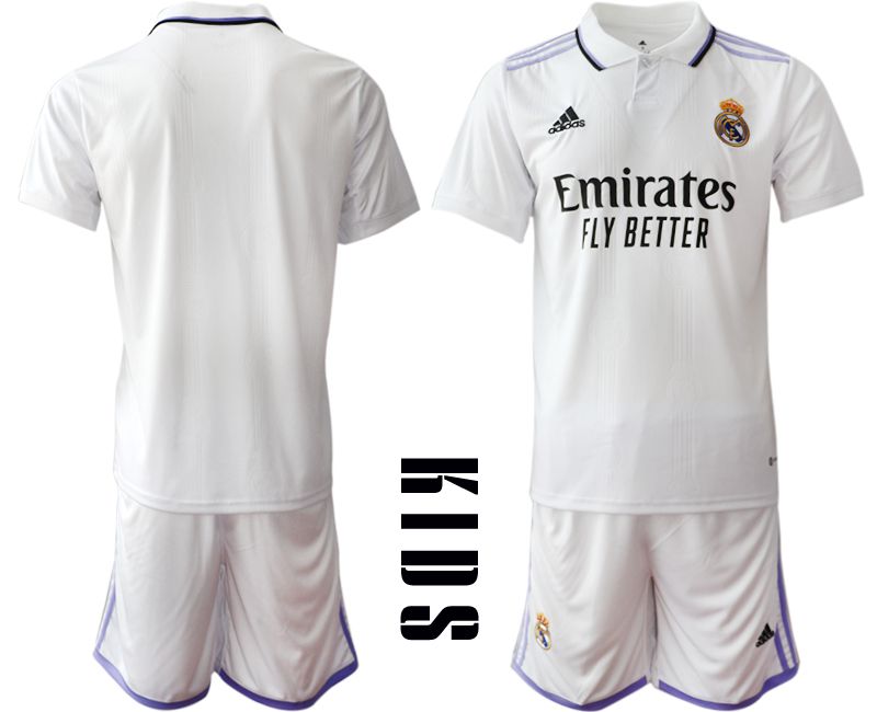Youth 2022-2023 Club Real Madrid home white blank Soccer Jersey->customized soccer jersey->Custom Jersey